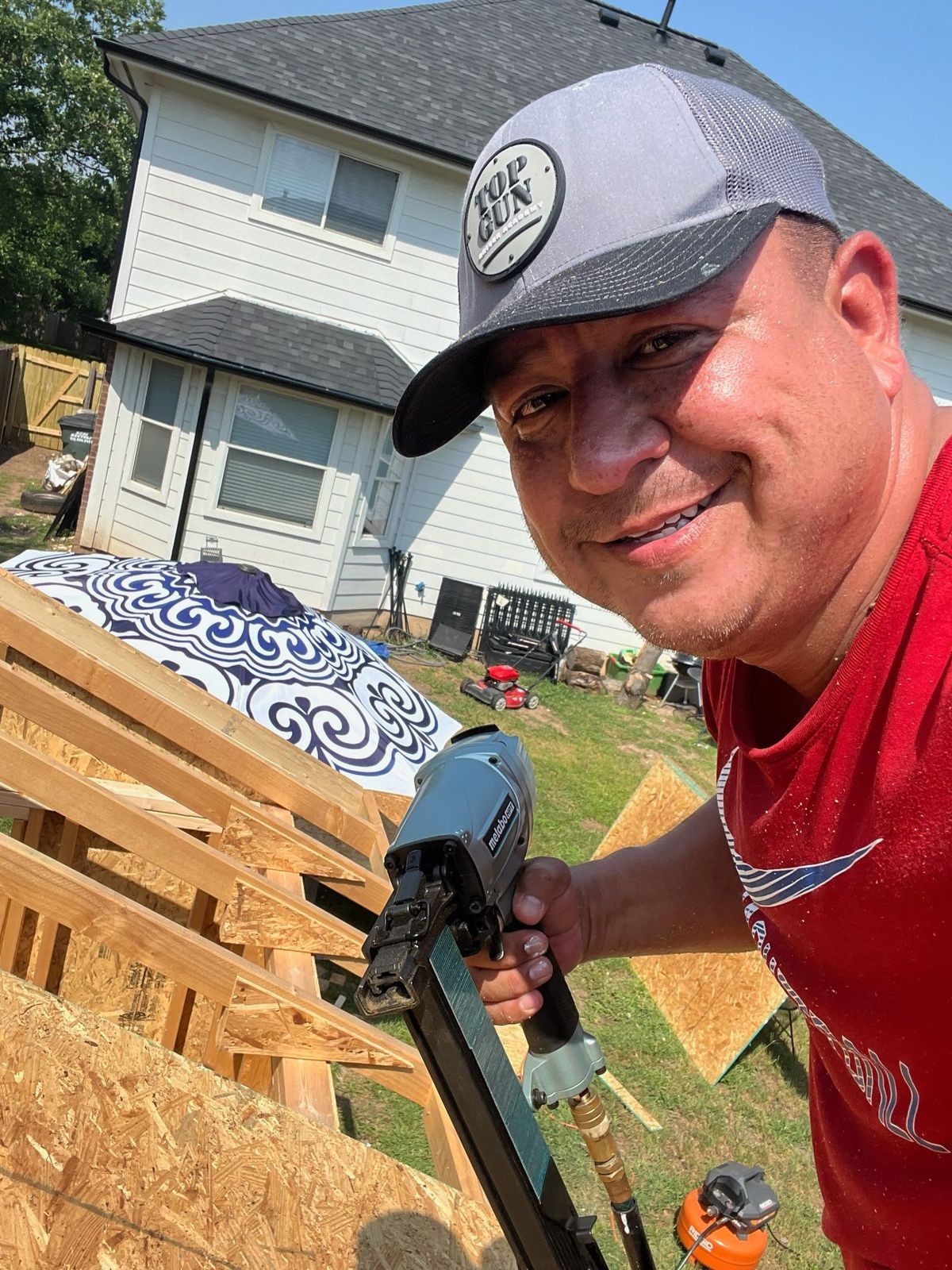 A MAGCCO crew member framing on a job site